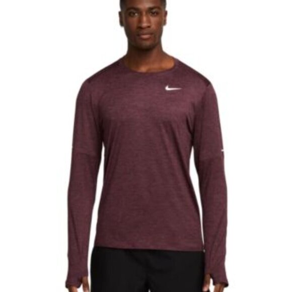 Nike Running dri-fit crewneck long sleeve knit shirt t-shirt purple men X-Small - Picture 1 of 7